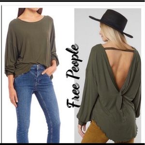 NWT Free People V Back Top Green XS